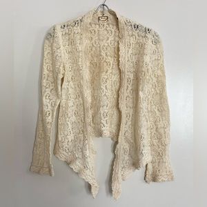 Vintage 70s Gunne Sax Gunnies Jessica McClintock Lace Long Sleeve Top Blouse S